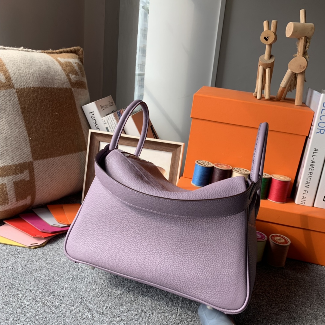 에르메스 린디백30 은장 퍼플 끌레망스 가죽